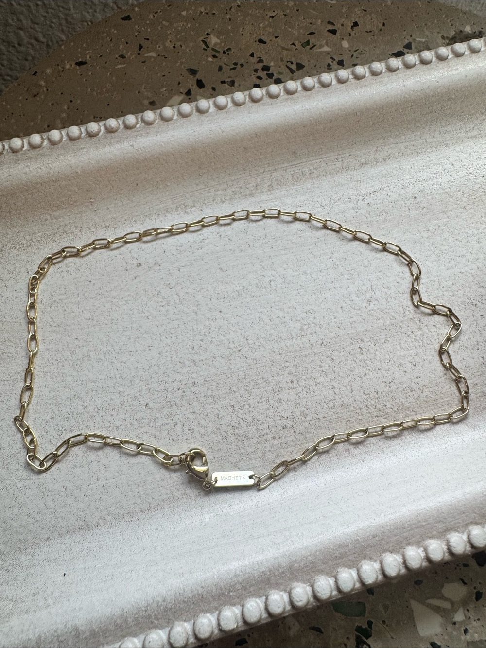 Machete - Gold Plated Paperclip Chain Necklace - 14”